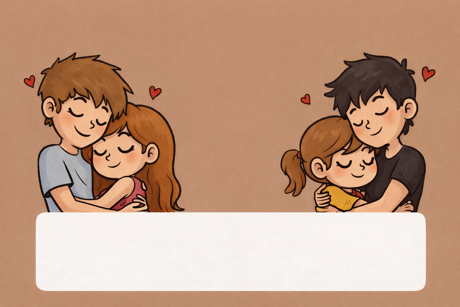 amor familia cartoon fofo casal - Criador de frases online