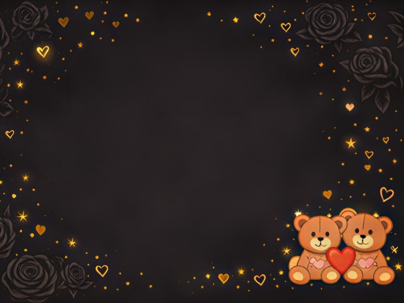 amor romantico preto coracoes - Criador de frases online