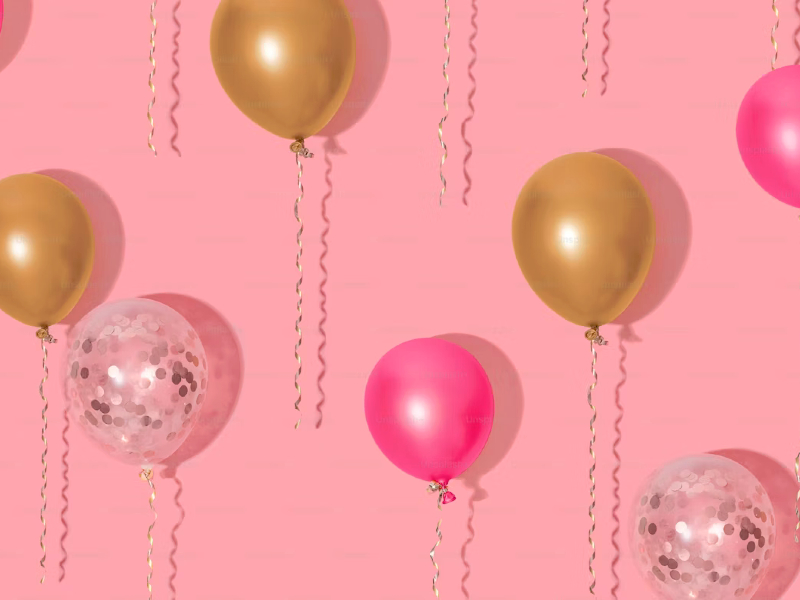 festa aniversario baloes rosa - Criador de frases online