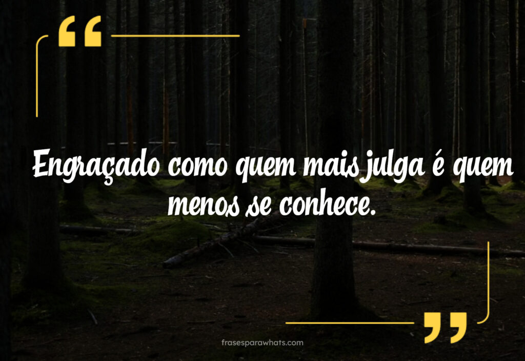 Engraçado como quem mais julga é quem menos se conhece.