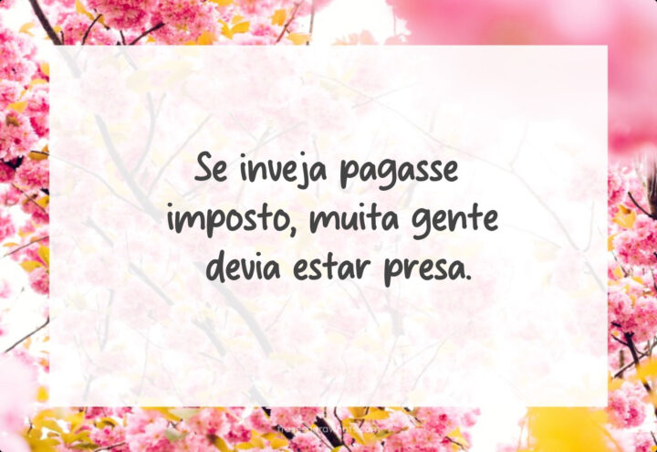 Pra dar um recado pros invejosos