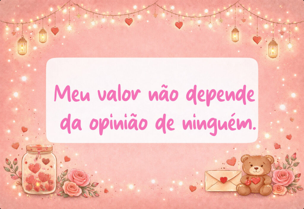 Meu valor não depende
da opinião de ninguém.