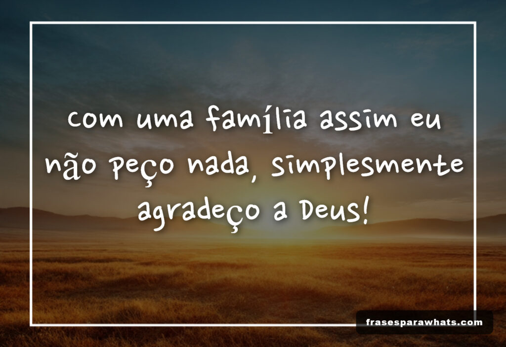 Com uma família assim eu não peço nada, simplesmente agradeço a Deus!