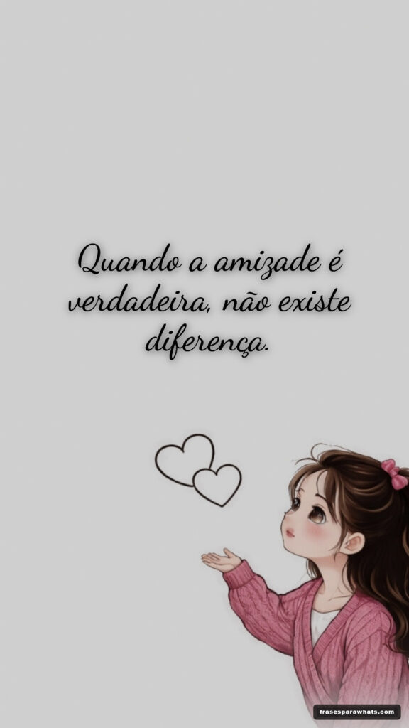 Quando a amizade é verdadeira, não existe diferença.
