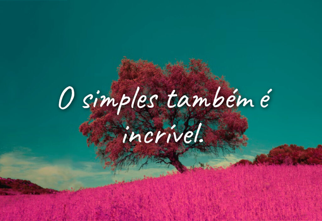 Frases sobre simplicidade na vida: O simples também é incrível.