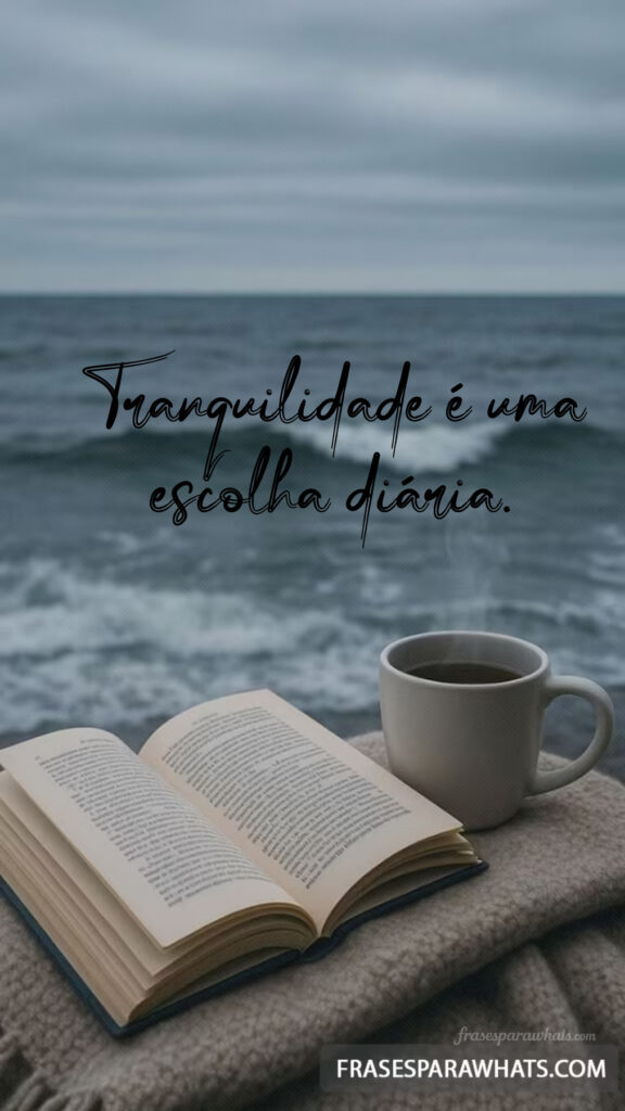 Frases de tranquilidade para o dia a dia: Tranquilidade é uma escolha diária.